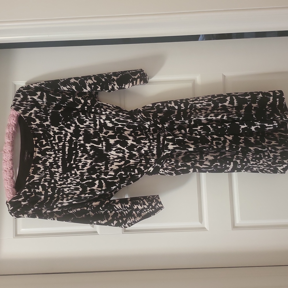 Ann Taylor black & white print dress, size medium